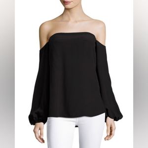 10. NWT THEORY LOREEMA SILK TOP IN MOSAIC BLACK SIZE 2